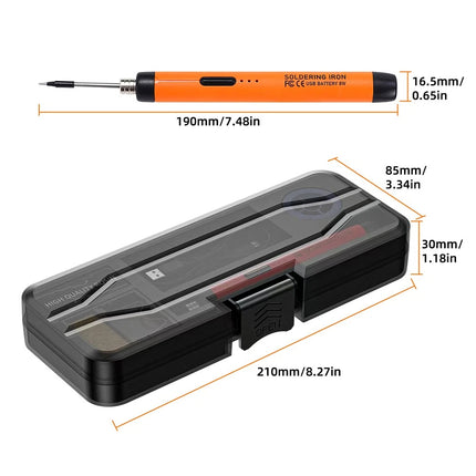 Electric Soldering Iron Kit Auto Sleep 3-Speed Temperature for Precision Repair Black