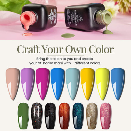 Full Gel Nail Polish Kit LED Lamp Dryer Nail Manicure Grinder With 1000pcs Nail Tips