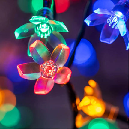 200 LED 20M Multi Colour Cherry Blossom Flower Solar Christmas Lights