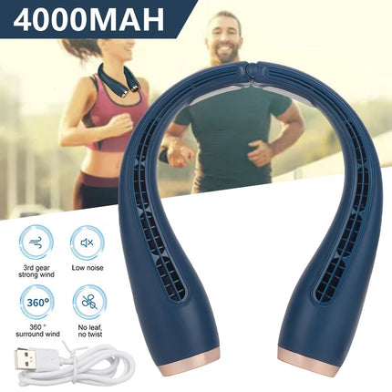 Rechargeable Portable Neck Fan Personal Hanging Bladeless Cooling Fan Hands-Free