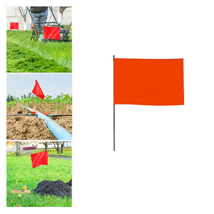 100Pcs Marking Flags Lawn Flag Markers Waterproof Non-Fading PVC Landscape Flags Orange