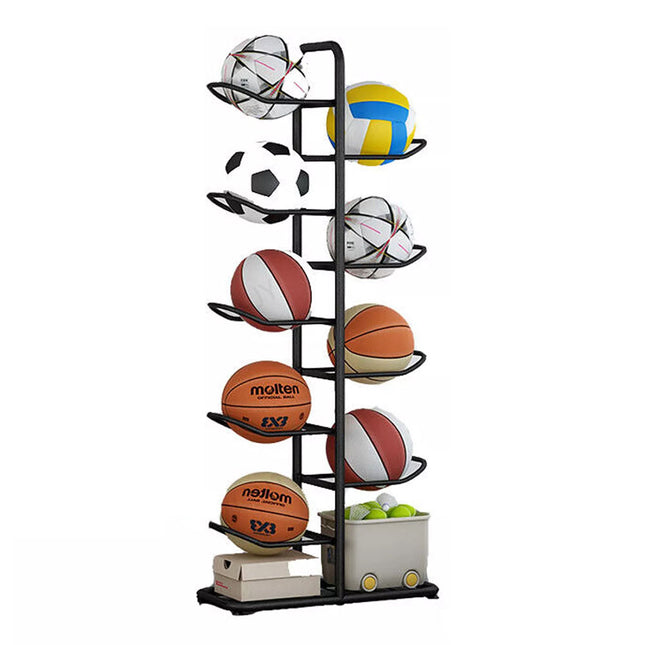 Ball  Rack Basketball Holder Garage Sports Organizer 9-Ball Display Stand