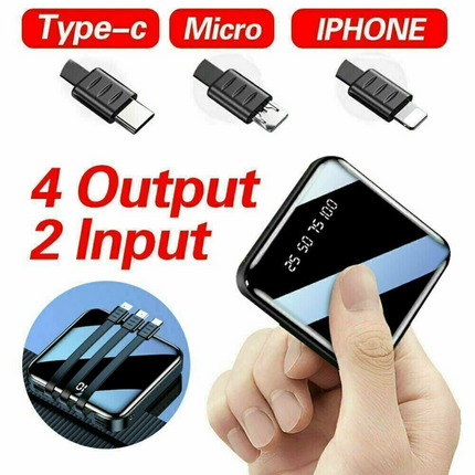 Portable 900000mAh Power Bank Mini USB Backup Battery Charger For Mobile Phone