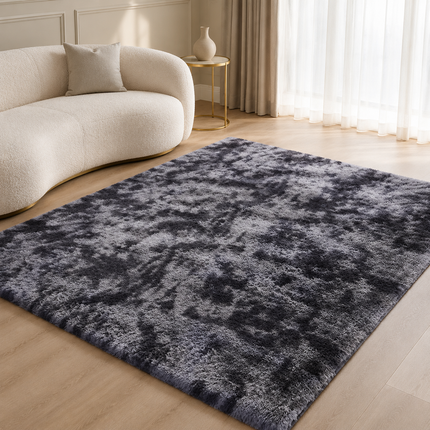 Light Grey Fluffy Shaggy Area Rug Soft Plush Floor Carpet 200x230cm Living Room