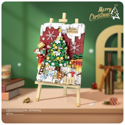 LOZ Christmas Tree Painting Frame Mini Bricks Building Toy Kids Gift Decor AU