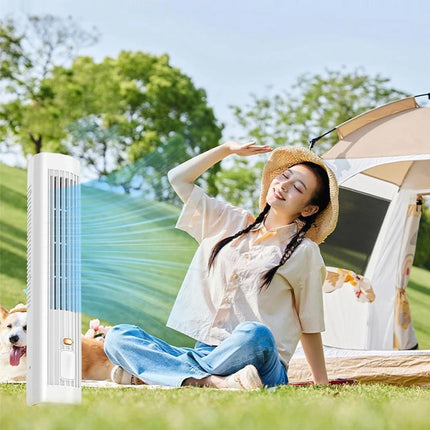 Portable Cooling Ace with 3 Speeds Air Conditioner Fans Tower Fan Desk Quiet White