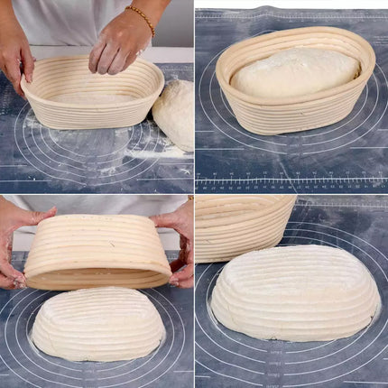 Set Of 2 Round and Oval Banneton Bread Proofing Basket Sourdough Tools Kit