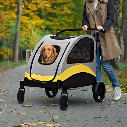 XXL Large Dog Stroller Outdoor Pet Jogger Stroller with Easily Walk in/Out Doors