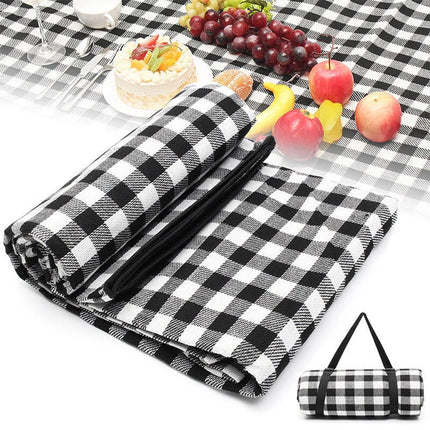 Large Picnic Blanket Premium Cashmere RED Rug Waterproof Mat Outdoor 200X200cm Black