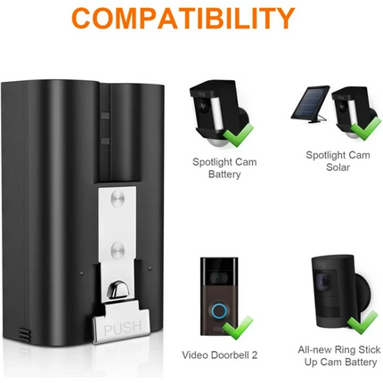 Updated Ring Rechargeable Battery Pack Quick-Release For Video Doorbell 2 3 4