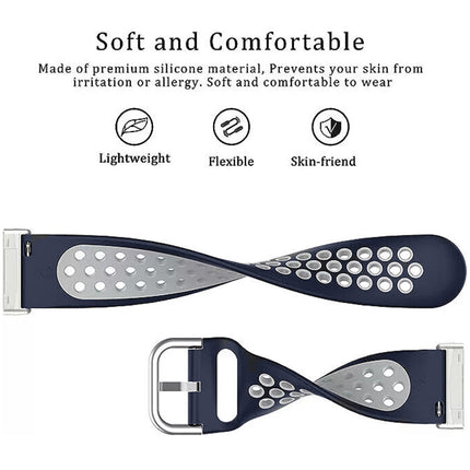 Blue & Grey For Fitbit Versa 4 3 Sense 2 Watch Strap Replacement Silicone Wrist Band Bands