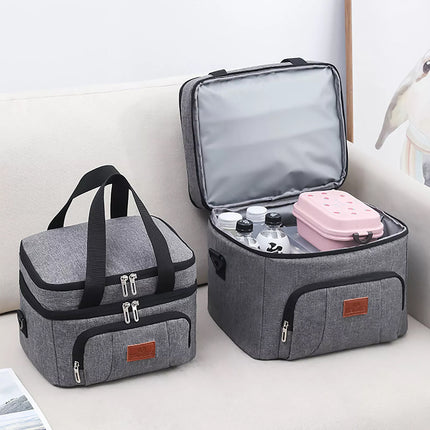 Outdoor Portable Lunch Bag Thermal Insulated Food Container Cooler Bag 10L 26x19x21CM