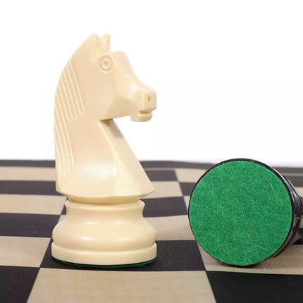Tournament Chess Set 52x52cm Plastic Pieces with Iron Weighted Leather Board