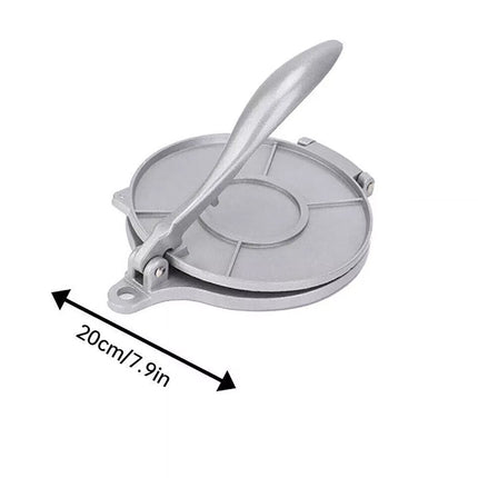 Silver-20cm Premium Tortilla Press Flat Bread Maker Taco Roti Chapati Health Food