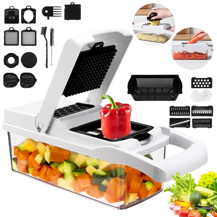 21PCS Vegetable Chopper Salad Fruit Mandolin Slicer Food Dicer Cutter Peeler