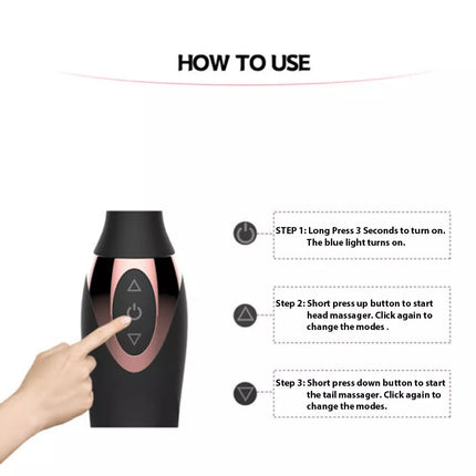 10 Speed Double Head Wand Massager Cordless Waterproof Personal Full Body USB