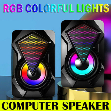 Surround Sound Speakers Wired for Desktop Computer Gaming Bass USB System LED
