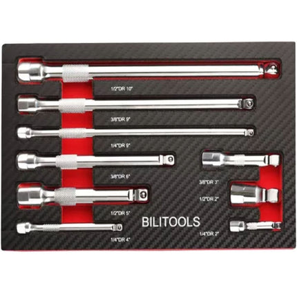 Wobble Extension Set, 9 PCS 1/4 3/8 1/2, Ratchet Extension Set, Socket Adapter