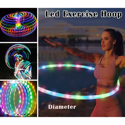 Hula Hoop Led Adults and Kids with Changing LED Lights Lightweight SK 90cm