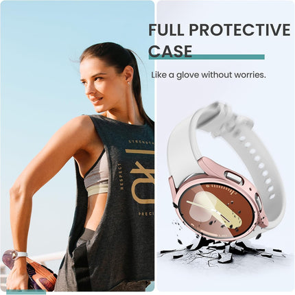 Rose Gold For Samsung Galaxy Watch 7 Case Screen Protector Clear 40mm 44mm Cover