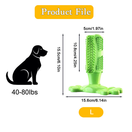 Green L Size Dog Toothbrush Toy Clean Teeth Brushing Stick Mouth Chewing Dental Care Play Dog