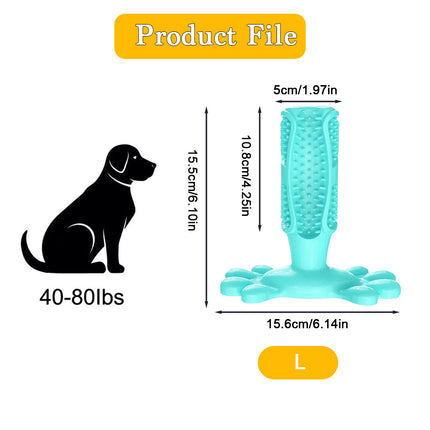 Teal L Size Dog Toothbrush Toy Clean Teeth Brushing Stick Mouth Chewing Dental Care Play Dog