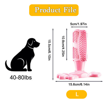 Pink L Size Dog Toothbrush Toy Clean Teeth Brushing Stick Mouth Chewing Dental Care Play Dog
