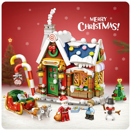 LOZ Christmas House Building Blocks Set Model Kit Home Decor Gift Kids Adults