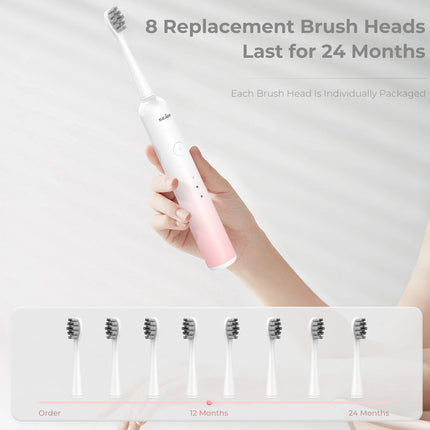 Sonic Electric Toothbrush Rechargeable 6 Modes 8 Brush Heads 2 Min Timer