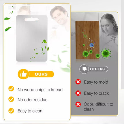 Stainless Steel Cutting Board Double-Sided Chopping Boards For Kitchen Camping 34*23(1.2mm)
