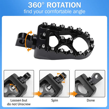 2Pcs Wide Fat Foot Pegs MX Style Footpegs Fit for Harley Dyna Sportster Bobber