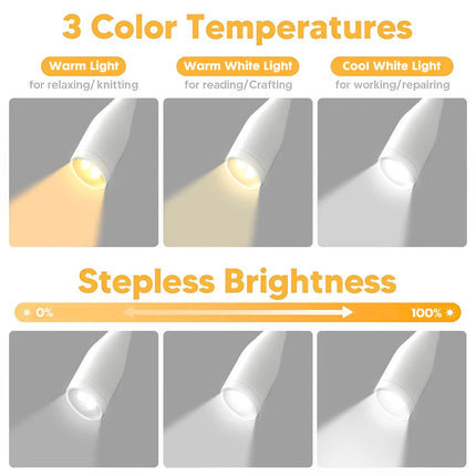 LED Neck Reading Light Flexible USB Rechargeable Hands Free Bed Night Book Lamp