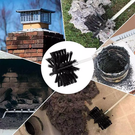 24x Flexible Chimney Sweep Set Kit Flue Sweeping Brush & Rod Soot Cleaning Rods