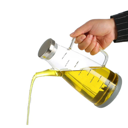 2pcs Dispenser Vinegar Bottle Cooking Pot Pourer Olive Oil Kitchen Lead-Free with Lid