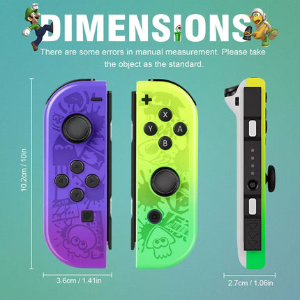For Nintendo Switch Joy-con-Controller Left Right Wireless Gamepad Neon Yellow