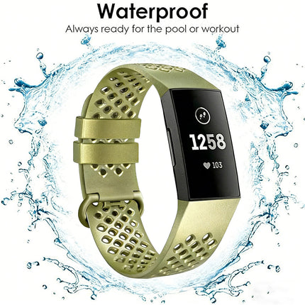Fitbit Charge 3 4 Watch Soft Silicone Sports Replacement Band Wrist Strap Gold