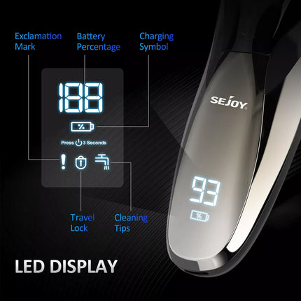 Cordless Electric Shaver Men Razor Wet Dry Rotary Pop-up Trimmer Washable