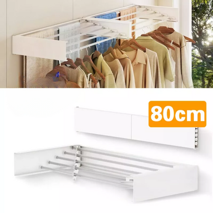 80CM Foldable Clothes Drying Rack Wall Mounted Clothes Drying Rack Holds 40lbs H