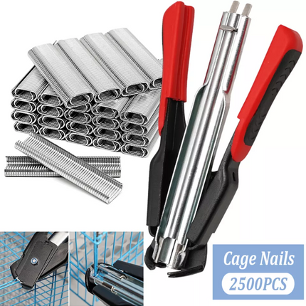 Hog Ring Gun Pliers C Clip Auto Feed Fence Fencing Nailer Wire Ringer 2500pcs