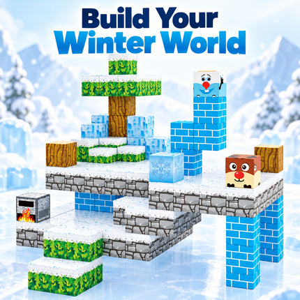 3D Building Blocks Winter Ice Castle 54 Pcs Cube Construction Toy Christmas Gift