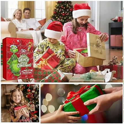 Christmas Advent Calendar The Grinch Elf Figures Doll Countdown Calendar Red
