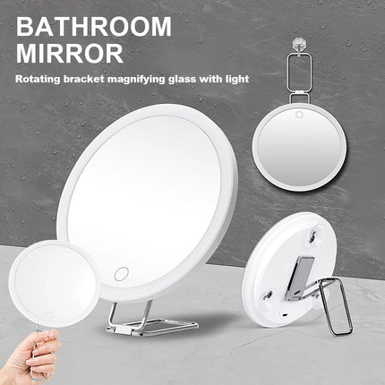 30X Magnifying Makeup Mirror W/ LED Light 360° Adjustable Foldable USB Charging