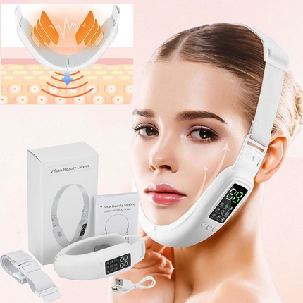 V-Face Shape Massager W/Hot Compress FunctionSkin Neck Lift Double-Chin Removal