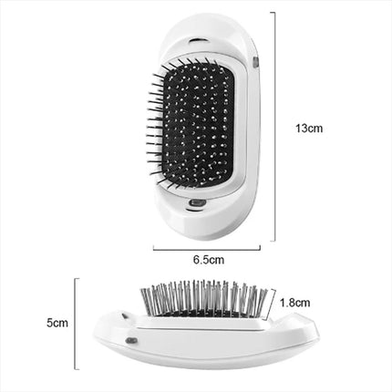 Hair Straightener Brush Upgraded Ionic Plus Straightening Brush Comb for Women （White）