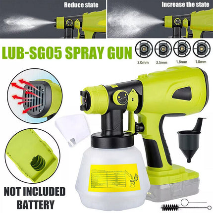 Cordless High Pressure Spray Gun Paint Sprayer For Ryobi 18V Battery