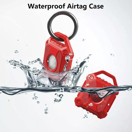 Red Apple AirTag Protective Case Waterproof TPU Cover Air Tag Tracker Loop Holder