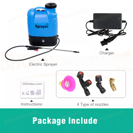 16L Electric Rechargeable Battery Weed Sprayer Backpack Farm Garden Pump Spray