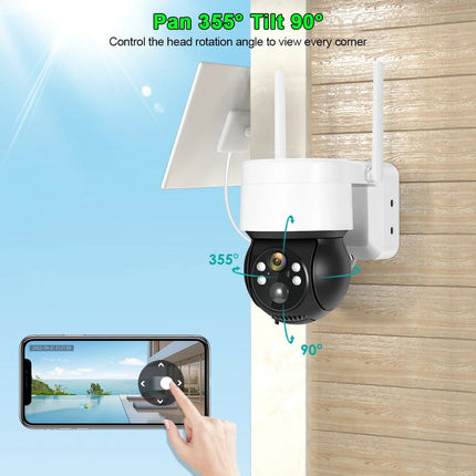 Solar Security IP Camera Battery Powered Wireless CCTV PTZ WiFi Camera