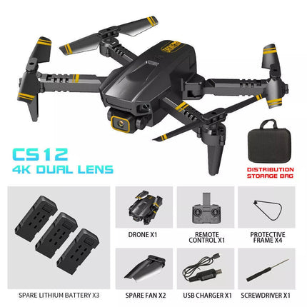 4K Drone with HD Camera Drones WiFi FPV Foldable RC Quadcopter W/3Batteries New