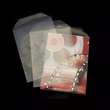 Premium 300 x Clear DVD Plastic Sleeves w/ Flap - DVD Sleeves Fits Movie Covers